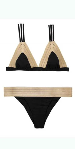 Beach Bunny Sheer Addiction Bikini Bottom In Black And Gold -Sunflair Verkaufsgeschäft 2018sheer addiction b16125t1b1 black prod1 5