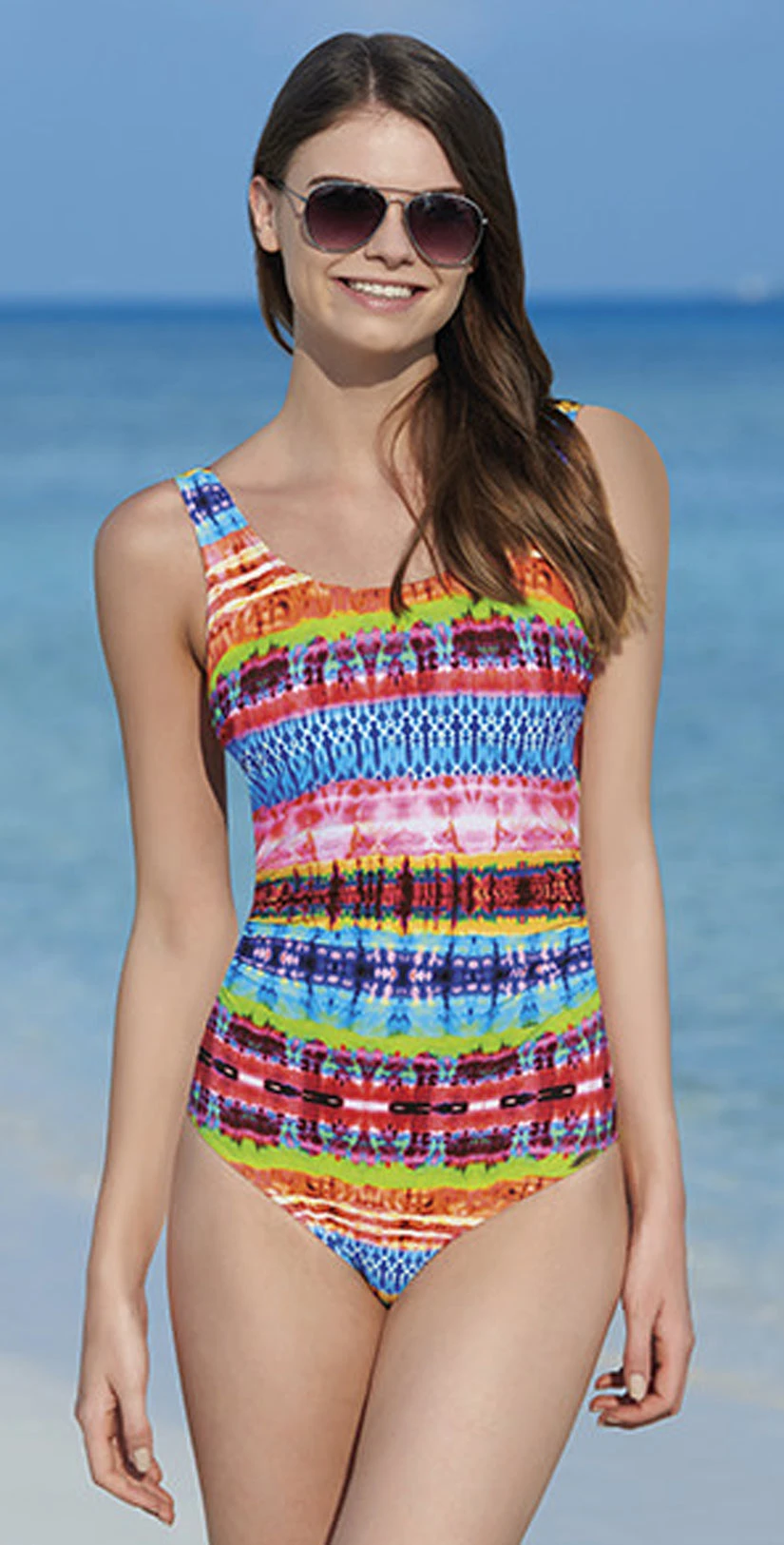 Sunflair Wild World Mastectomy Scoop Neck One Piece Swimsuit 3 Sunflair Wild World Mastectomy Scoop Neck One Piece Swimsuit