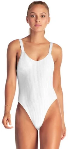 Vitamin A EcoRib Leah One Piece Swimsuit In White