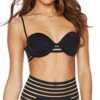 Beach Bunny Sheer Addiction Balconette Bikini Top In Black