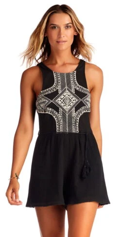 Vitamin A Raquel Romper In Black 7RP SEG