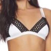 Beach Bunny Lattice Bralette Bikini Top In White -Sunflair Verkaufsgeschäft b18110t1
