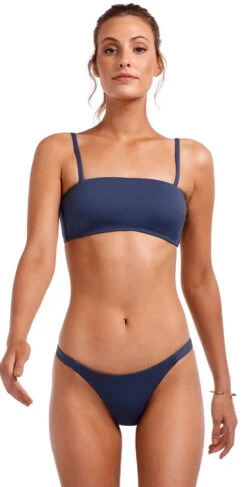 Vitamin A EcoLux Mila Bandeau Bikini Top In Deep Blue