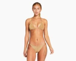 Vitamin A Gia Triangle Top- Golden Glow Metallic