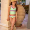 PQ Swim Girls Aloe Rainbow Embroidered Tankini 2 PQ Swim Girls Aloe Rainbow Embroidered Tankini -Sunflair Verkaufsgeschäft kaloe