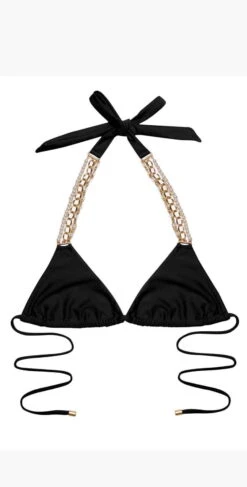 Beach Bunny Pretty In Pearls Triangle Bikini Top In Black Or Poppy -Sunflair Verkaufsgeschäft pretty in pearls b19128t1 blck